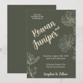 Wildly Yours Rustieke Boho Huwelijksuitnodiging Kaart (Voorkant / Achterkant)