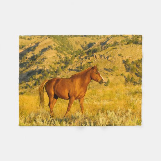 Wildpaard-sanctuarium. Fleece Deken (Voorkant (Horizontaal))