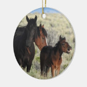 Wildpaarden, wilde ornamenten, naturen, dieren keramisch ornament (Links)