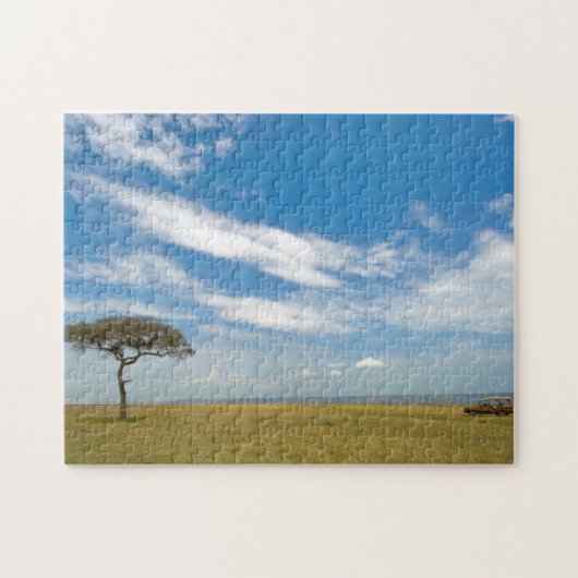 Wildritauto op open Afrikaanse vlaktes Legpuzzel (Horizontaal)