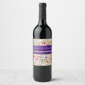 Wildroos Houten Exotische Bloementuin Bruiloft Wijn Etiket (Voorkant)