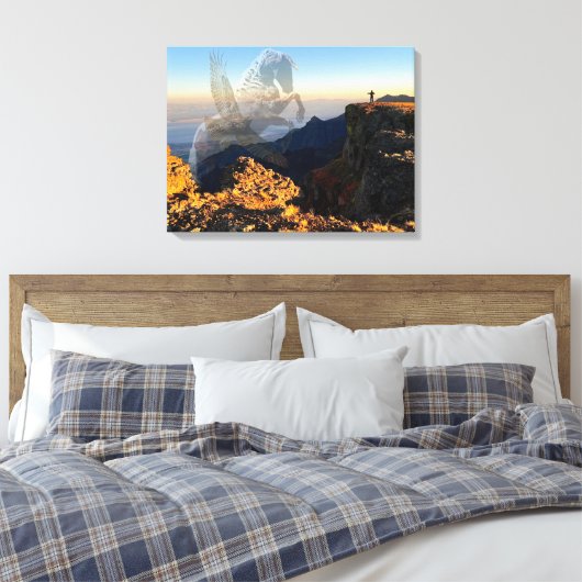WildSpirits Canvas Afdrukken van Mustang Meg (Insitu (Slaapkamer))