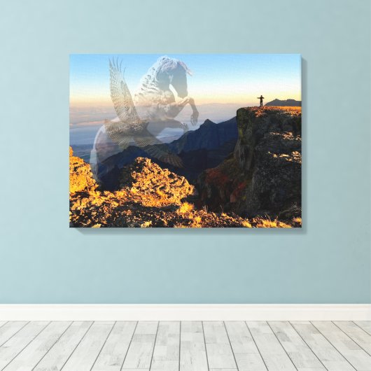 WildSpirits Canvas Afdrukken van Mustang Meg (Insitu (Houten vloer))