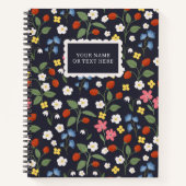 Wildstrawberry patterned custom notitieboek (Voorkant)