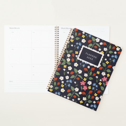 Wildstrawberry patterned custom planner (Display)