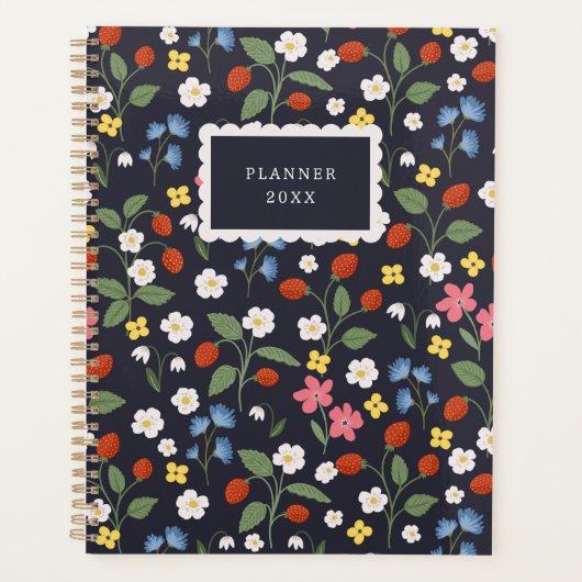 Wildstrawberry patterned custom planner (Voorkant)
