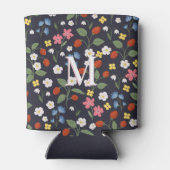 Wildstrawberry patterned Monogrammed Navy Blikjeskoeler (Achterkant)