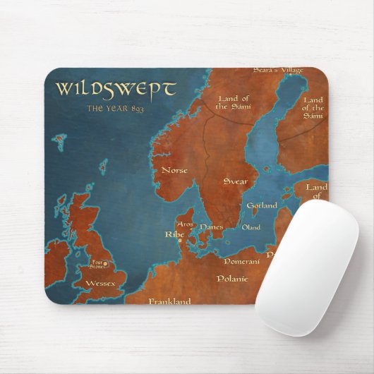 Wildswept Map - Mousepad Muismat (Met muis)