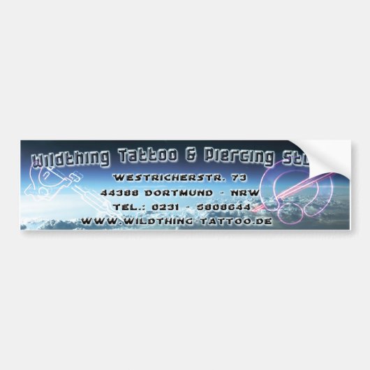 Wildthing Tattoo & Piercing Aufkleber Bumpersticker (Voorkant)