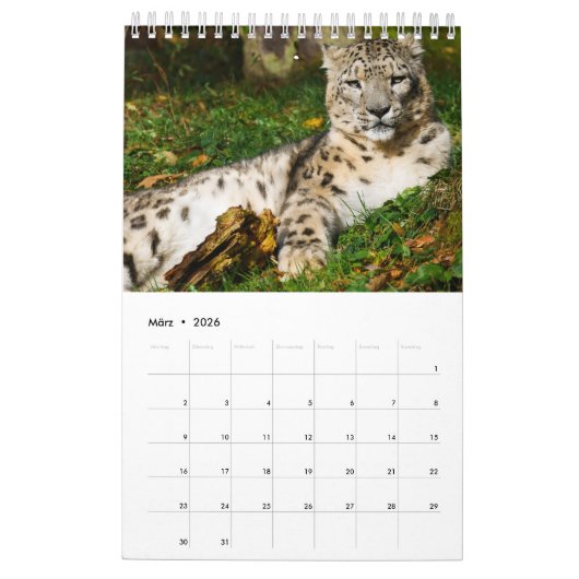 Wildtiere als Kalender (Mar 2026)