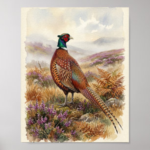 Wildvogel Fazant I Vintage Schilderij Poster