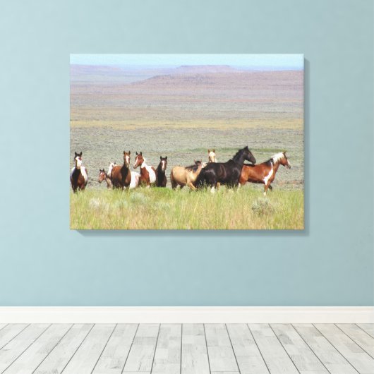 WildWest Mustangs Ingewikkeld Canvas (Insitu (Houten vloer))