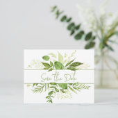 Wildwood Botanicals Rustiek groen Save the Date Aankondigingskaart (Staand voorkant)