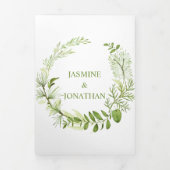 Wildwood Botanische Greenery Rustic Wedding | Drieluik Uitnodiging (Cover)