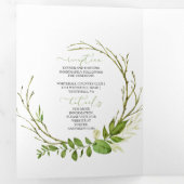 Wildwood Botanische Greenery Rustic Wedding | Drieluik Uitnodiging (Binnenzijde eerst)