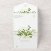 Wildwood Botanische Rustieke Krans Bruiloft | All In One Uitnodiging (Buitenkant)