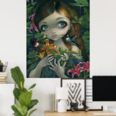 Wildwood Bouquet ART PRINT big eye art hummingbird (Thuiskantoor)