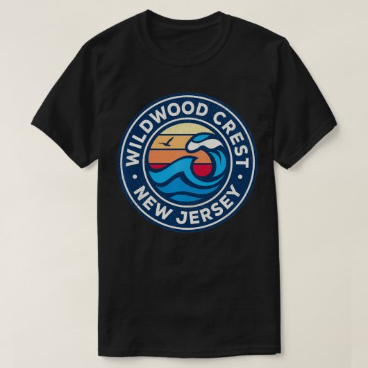 Wildwood Crest New Jersey NJ  Nautical Wave T-shirt (Design voorkant)
