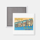 Wildwood door het Zee New Jersey NJ  Briefkaart Magneet (Voorkant / Achterkant)