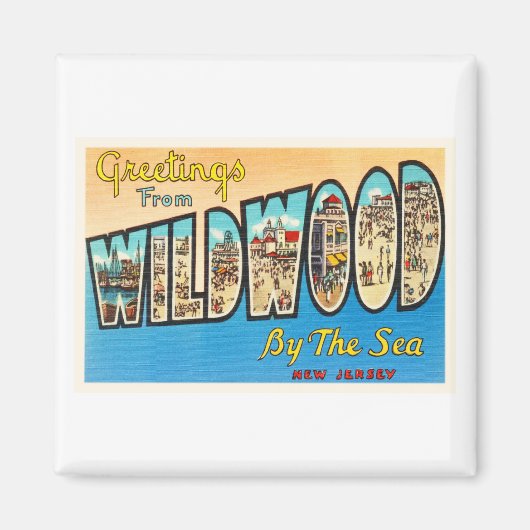 Wildwood door het Zee New Jersey NJ  Briefkaart Magneet (Voorkant)
