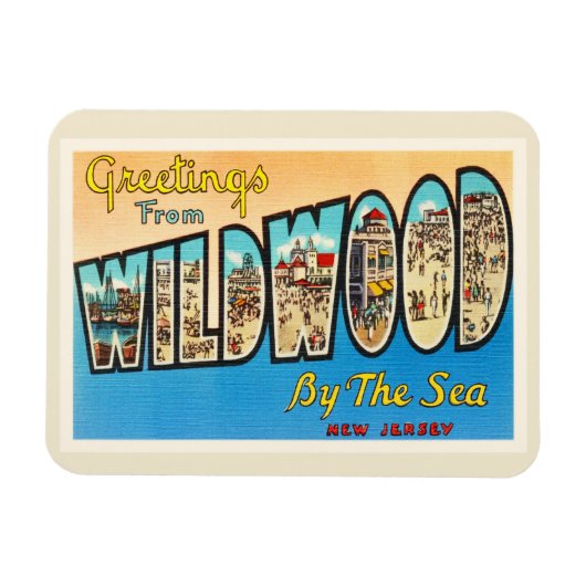 Wildwood door het Zee New Jersey NJ  Briefkaart Magneet (Horizontaal)