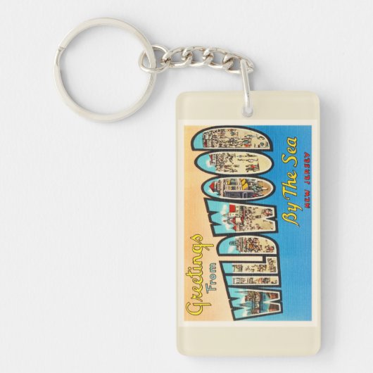 Wildwood door het Zee New Jersey NJ Briefkaart Sleutelhanger (Voorkant)