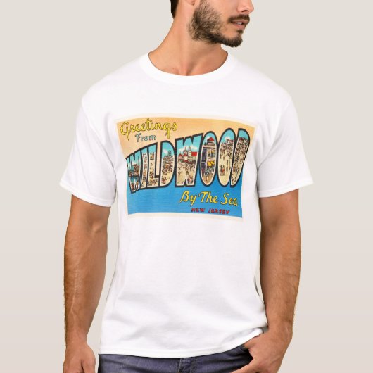 Wildwood door het Zee New Jersey NJ Briefkaart T-shirt (Voorkant)