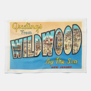 Wildwood door het Zee New Jersey NJ  Briefkaart Theedoek