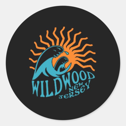 Wildwood New Jersey Beach voor en achter Ronde Sticker (Voorkant)