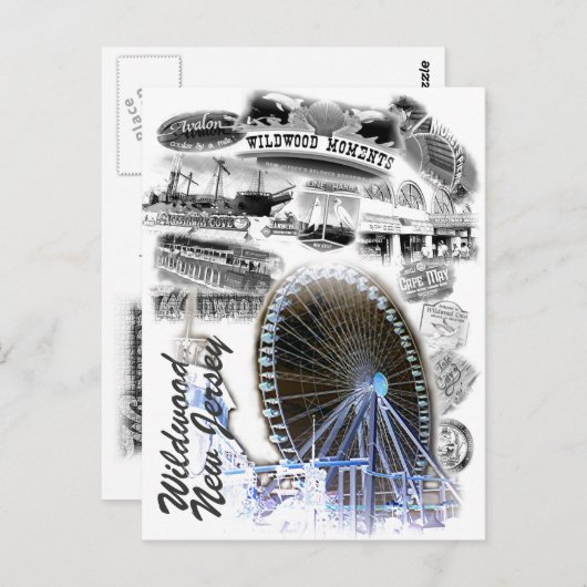 Wildwood, New Jersey Boardwalk Briefkaart (Voorkant / Achterkant)