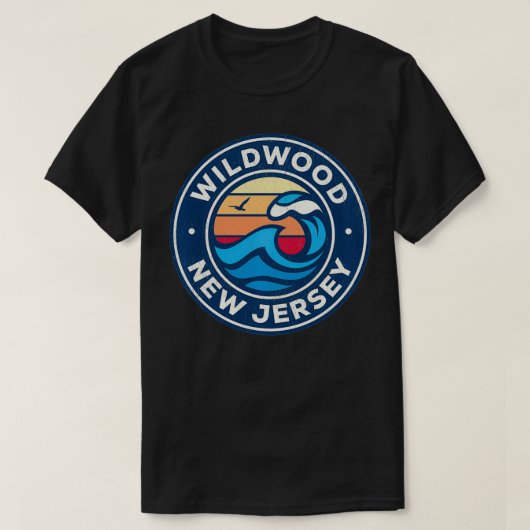 Wildwood New Jersey NJ  Nautical Waves Desi T-shirt (Design voorkant)