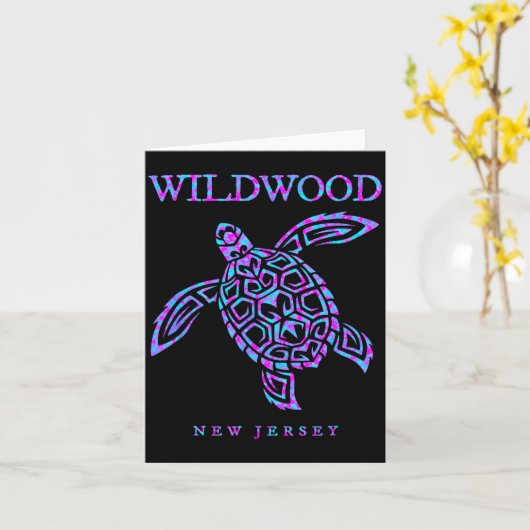 Wildwood New Jersey Sea Turtle Beach Vacation Men  Kaart (Gele Bloem)