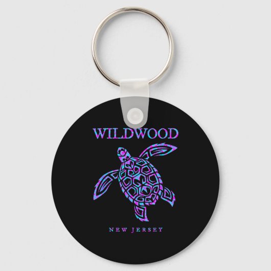 Wildwood New Jersey Sea Turtle Beach Vacation Men  Sleutelhanger (Voorkant)