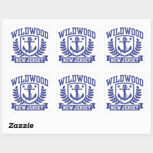 Wildwood New Jersey Vierkante Sticker (Vel)