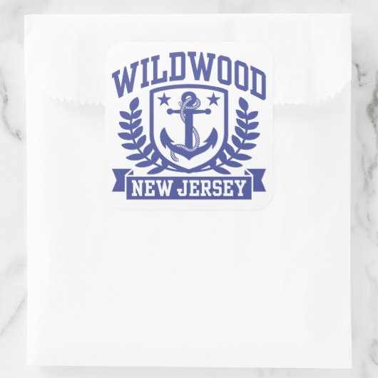 Wildwood New Jersey Vierkante Sticker (Tas)