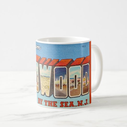 Wildwood NJ Old Postcard Mug Koffiemok (Voorkant rechts)