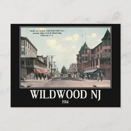 Wildwood NJ, Street Uitzicht, 1914,  Briefkaart (Voorkant)