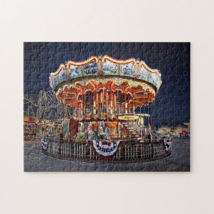 Wildwood NJ – Venetiaanse draaimolen 's nachts Legpuzzel