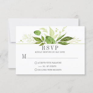 Wildwoods Botanicals Greenery Lijst RSVP Kaartje