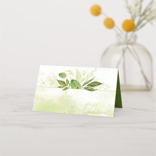 Wildwoods Botanicals groen Waterverf Splash Plaatskaartje (Voorkant)