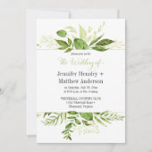 Wildwoods groen ingelijst bruiloft uitnodigingen (Voorkant)