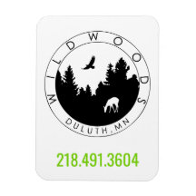 Wildwoods Logo Magnet met Telefoonnummer