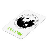 Wildwoods Logo Magnet met Telefoonnummer Magneet (Linkerzijde)
