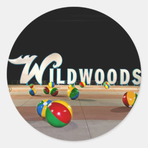 Wildwoods Sign in Wildwood New Jersey Ronde Sticker