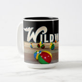 Wildwood's Sign on the Boardwalk in Wildwood NJ Tweekleurige Koffiemok (Voorkant links)