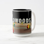 Wildwood's Sign on the Boardwalk in Wildwood NJ Tweekleurige Koffiemok (Voorkant rechts)