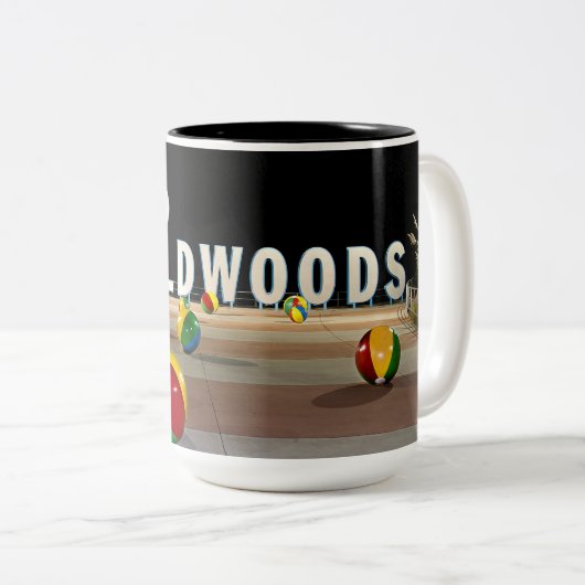 Wildwood's Sign on the Boardwalk in Wildwood NJ Tweekleurige Koffiemok (Voorkant rechts)