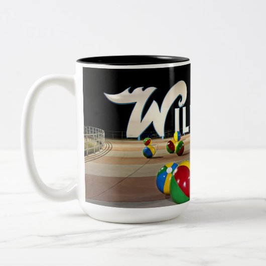 Wildwood's Sign on the Boardwalk in Wildwood NJ Tweekleurige Koffiemok (Links)