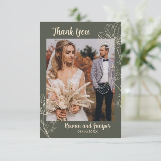 Wildy Yours Rustic Boho Wedding Dank je wel kaart (Staand voorkant)