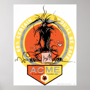 Wile E. Coyote Acme - 68% Kans dat u veilig bent Poster